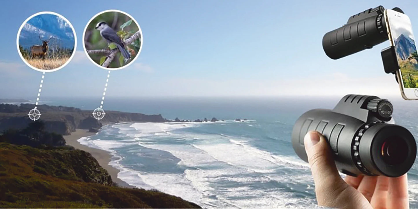 Monocular Telescope with Smartphone Adapter & Tripod